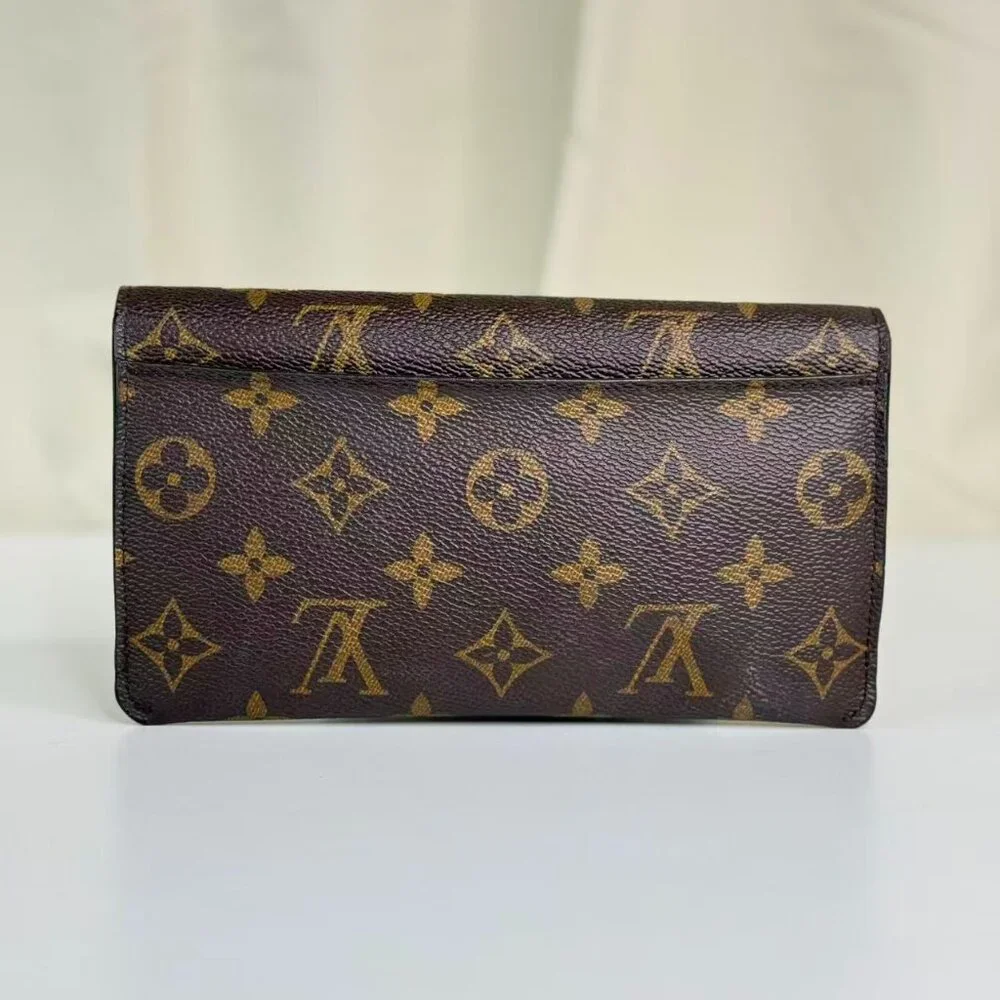 Louis Vuitton Monogram Canvas Wallet with Blue & Orange Accessories